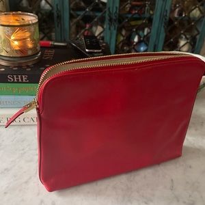 India Hicks Red Leather Clutch
